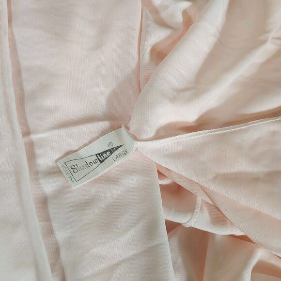 Shadowline Nightgown LARGE Peignoir Pale Pink Knee Length Lace Retro Romantic - Picture 10 of 10